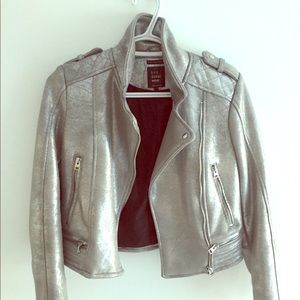 Zara Silver Moto Jacket